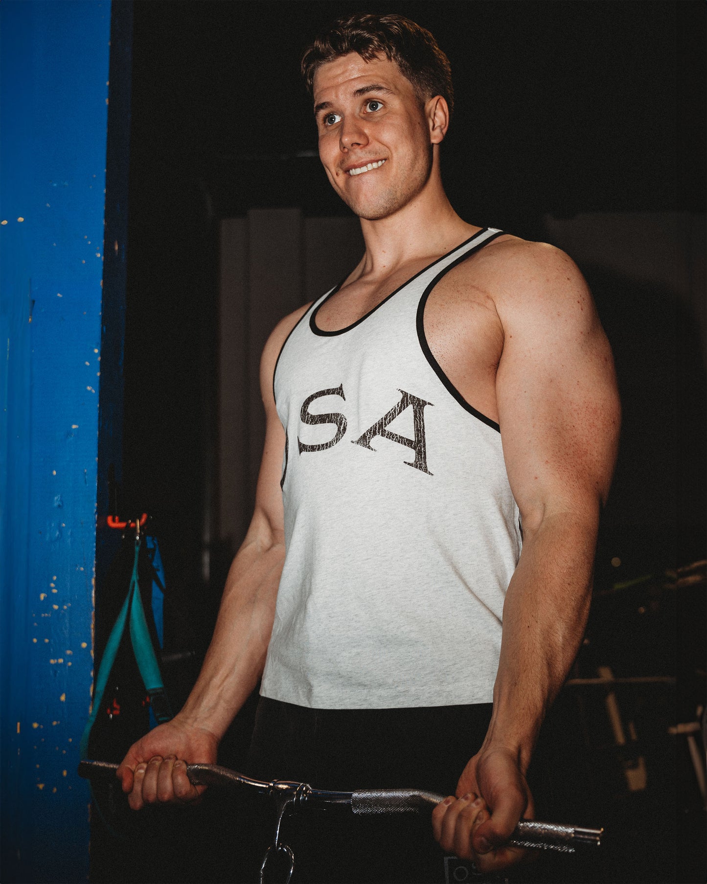 Old School Athletic Ringer Tank Grey