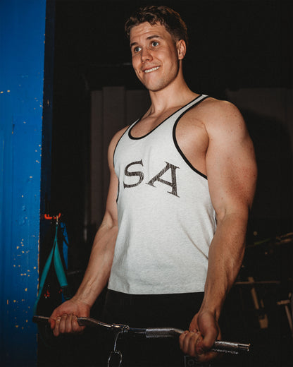 Old School Athletic Ringer Tank Grey