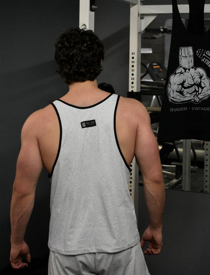 Old School Athletic Ringer Tank Grey